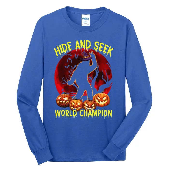 Hide And Seek World Champion Bigfoot Halloween Costume Gift Tall Long Sleeve T-Shirt