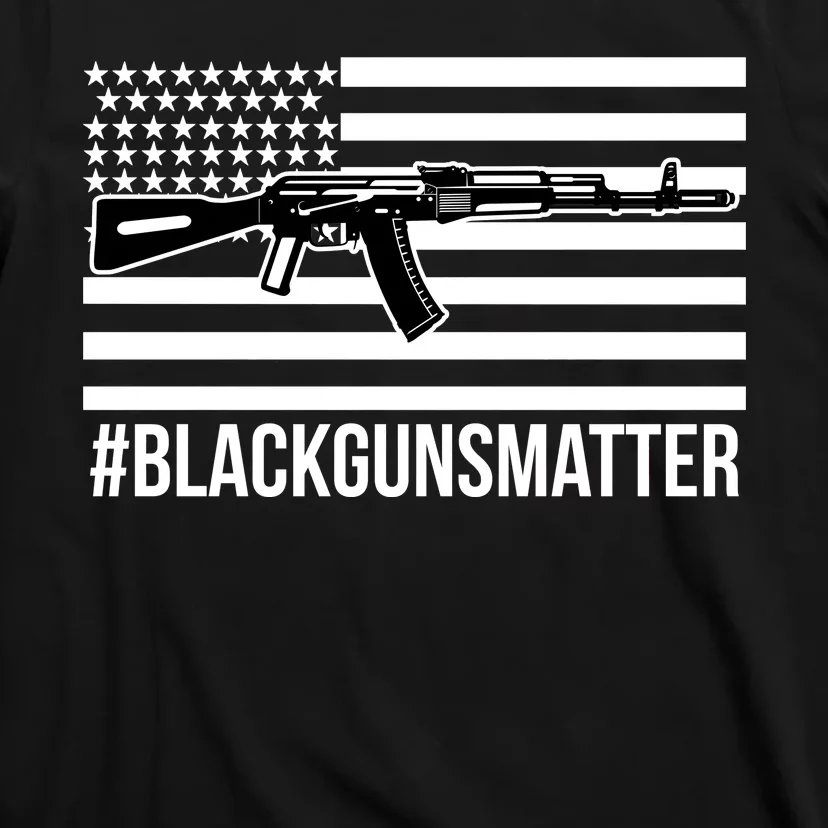 Hashtag Black Guns Matter #blackgunsmatter USA Flag T-Shirt