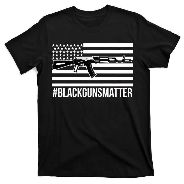 Hashtag Black Guns Matter #blackgunsmatter USA Flag T-Shirt