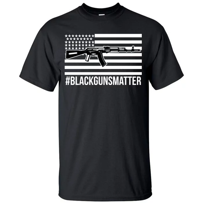 Hashtag Black Guns Matter #blackgunsmatter USA Flag Tall T-Shirt