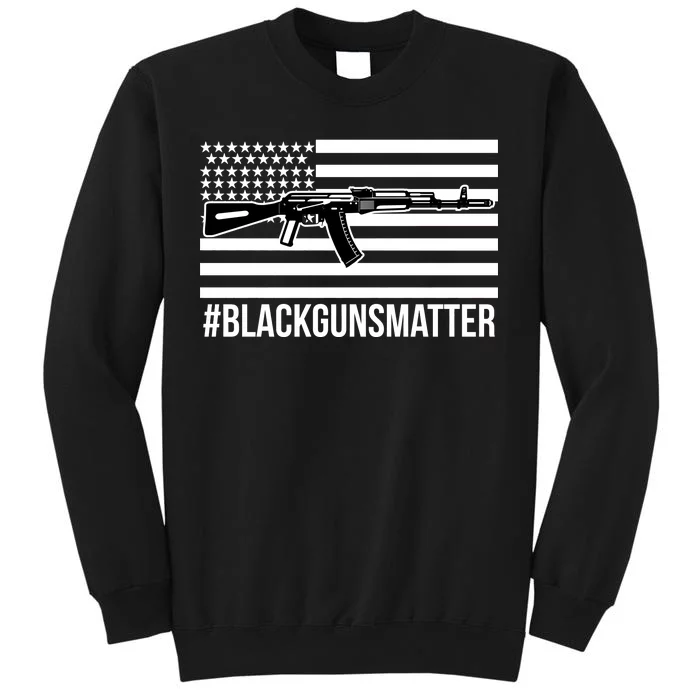 Hashtag Black Guns Matter #blackgunsmatter USA Flag Tall Sweatshirt