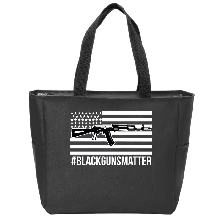 Hashtag Black Guns Matter #blackgunsmatter USA Flag Zip Tote Bag