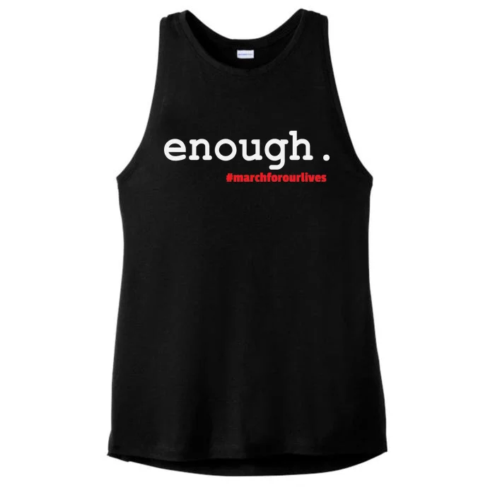 Hashtag #Enough March For Our Lives Ladies Tri-Blend Wicking Tank