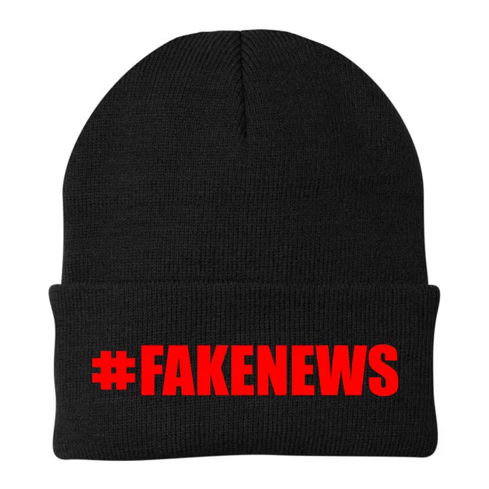 Hashtag Fake News #FAKENEWS Logo Knit Cap Winter Beanie