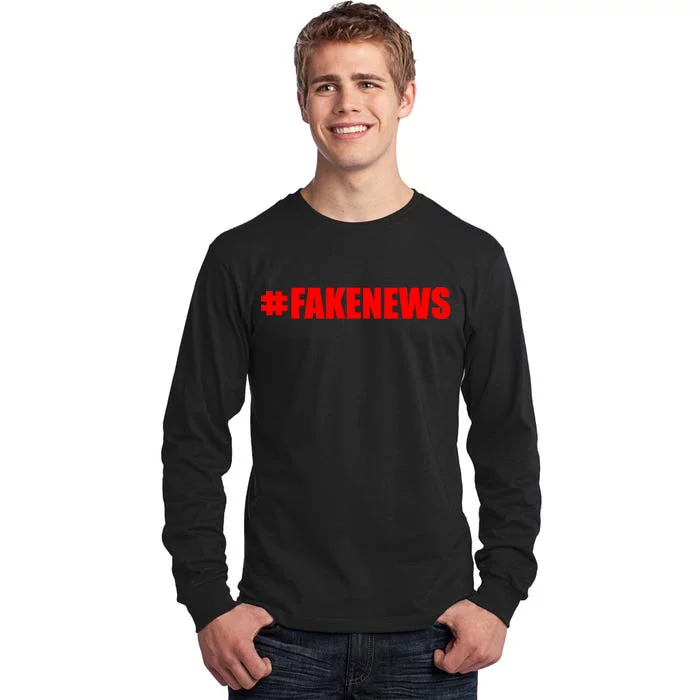 Hashtag Fake News #FAKENEWS Logo Tall Long Sleeve T-Shirt