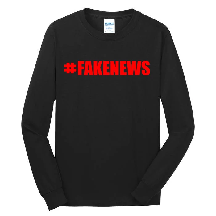 Hashtag Fake News #FAKENEWS Logo Tall Long Sleeve T-Shirt