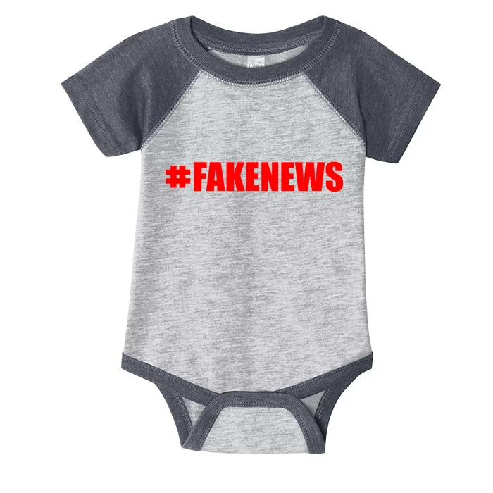 Hashtag Fake News #FAKENEWS Logo Infant Baby Jersey Bodysuit