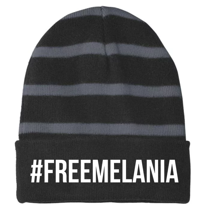 Hashtag Free Melania #freemelania Striped Beanie with Solid Band