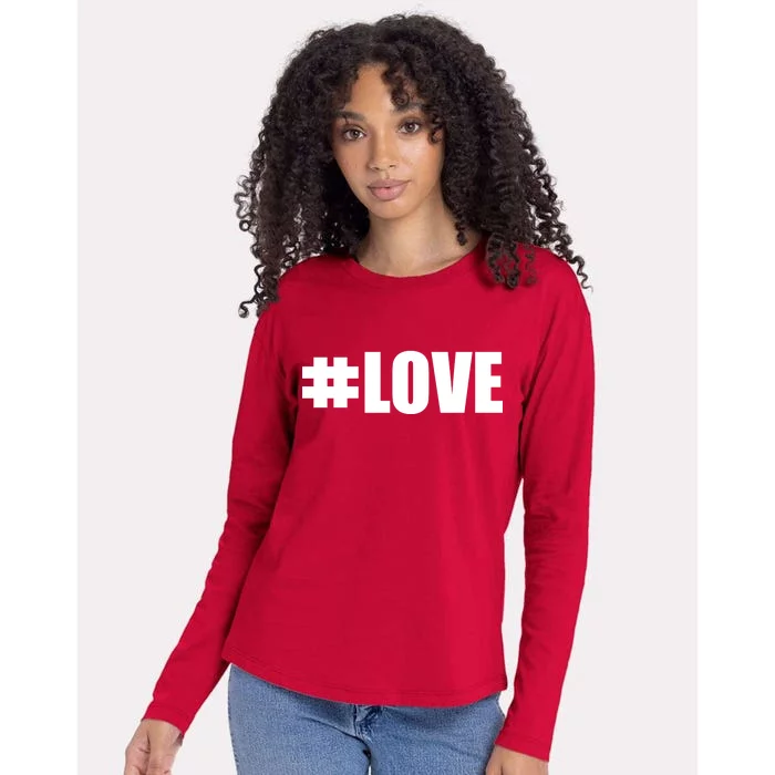 Hashtag Love #Love Valentine's Day Logo Womens Cotton Relaxed Long Sleeve T-Shirt