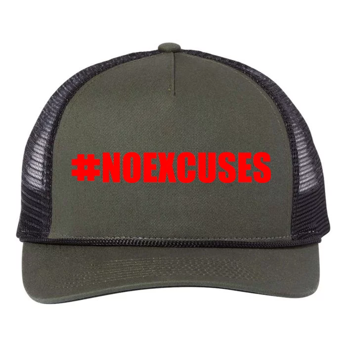 Hashtag No Excuses Fitness Gym #NOEXCUSES Retro Rope Trucker Hat Cap