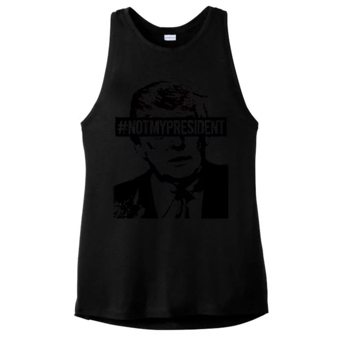 Hashtag Not My President Anti Donald Trump Ladies Tri-Blend Wicking Tank