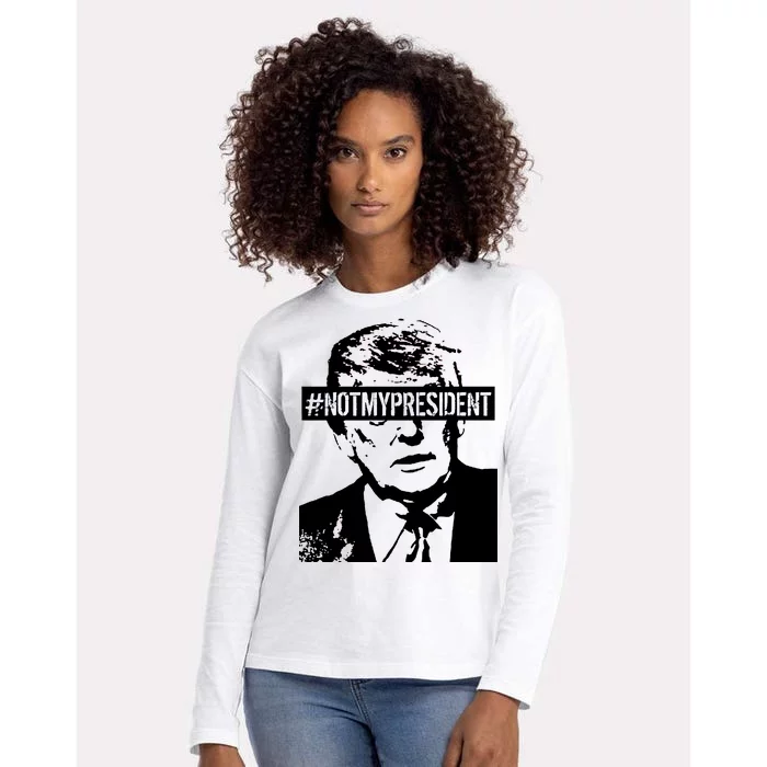 Hashtag Not My President Anti Donald Trump Womens Cotton Relaxed Long Sleeve T-Shirt