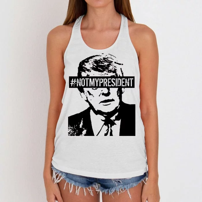 Hashtag Not My President Anti Donald Trump Women's Knotted Racerback Tank