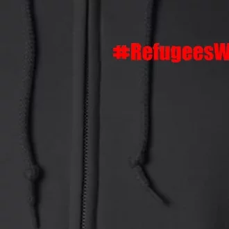 Hashtag Refugees Welcome Anti Travel Ban Full Zip Hoodie