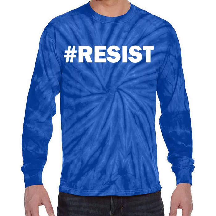 Hashtag Resist Anti Trump Tie-Dye Long Sleeve Shirt