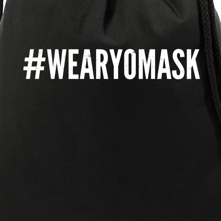 Hashtag Wear Yo Mask Drawstring Bag