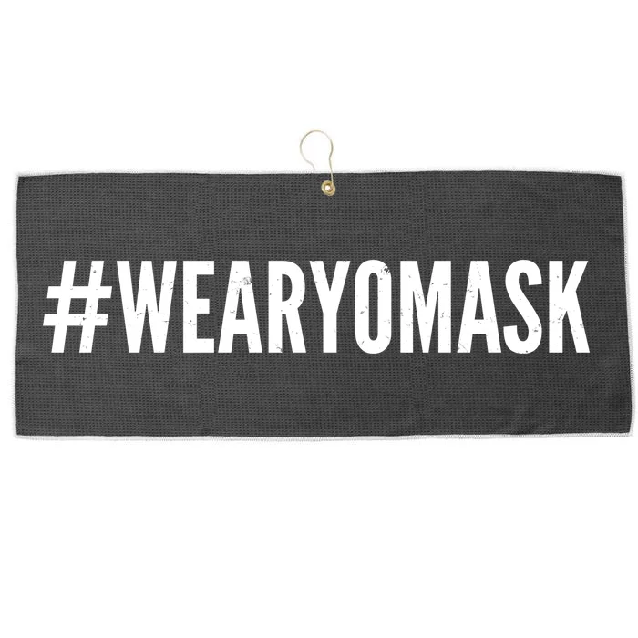 Hashtag Wear Yo Mask Large Microfiber Waffle Golf Towel