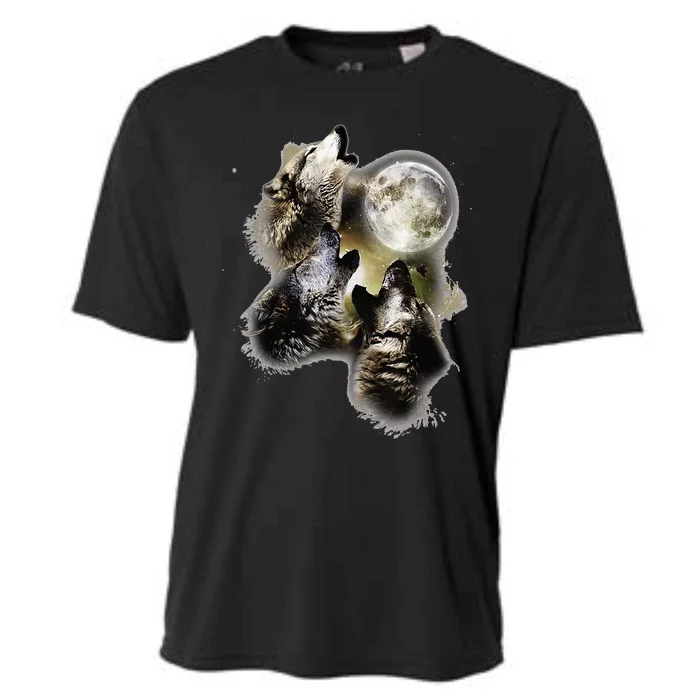 Howling At The Moon Wolves Wolf Animal Cooling Performance Crew T-Shirt