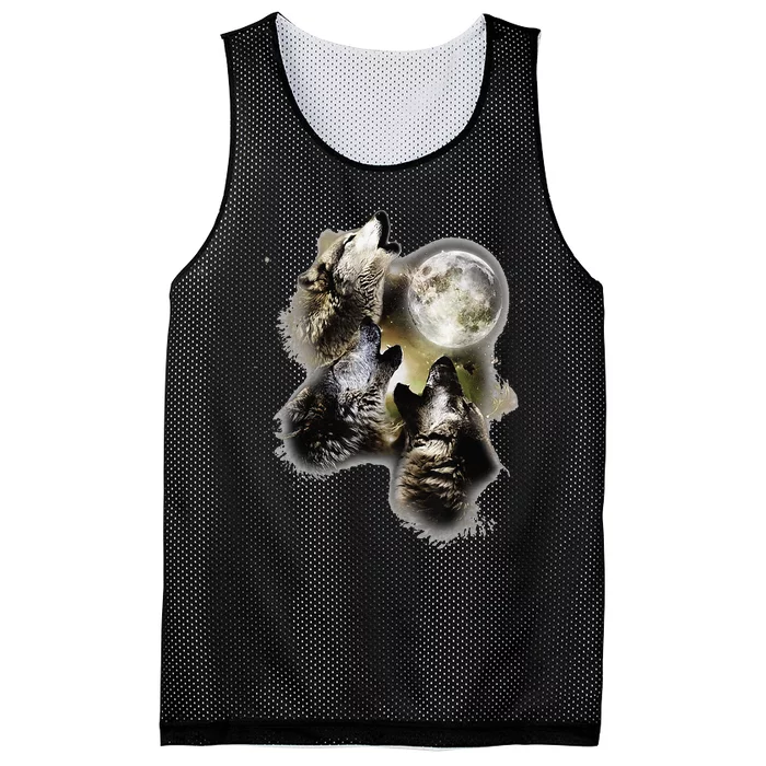 Howling At The Moon Wolves Wolf Animal Mesh Reversible Basketball Jersey Tank