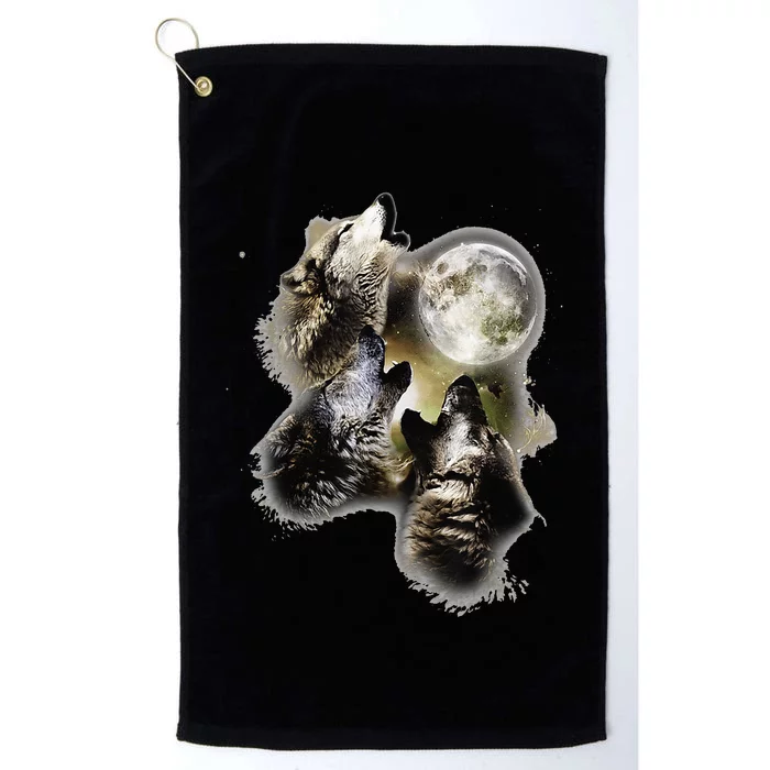 Howling At The Moon Wolves Wolf Animal Platinum Collection Golf Towel