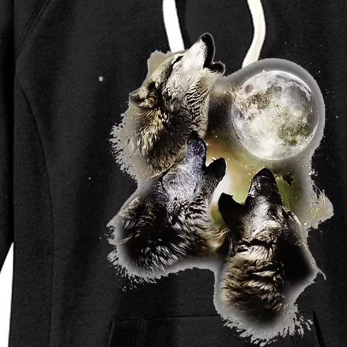 Howling At The Moon Wolves Wolf Animal Women's Fleece Hoodie