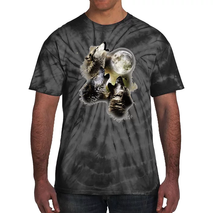 Howling At The Moon Wolves Wolf Animal Tie-Dye T-Shirt