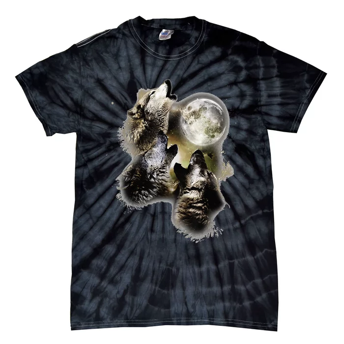 Howling At The Moon Wolves Wolf Animal Tie-Dye T-Shirt