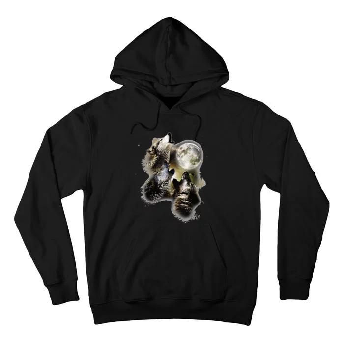 Howling At The Moon Wolves Wolf Animal Tall Hoodie