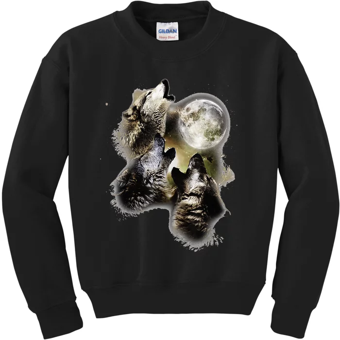 Howling At The Moon Wolves Wolf Animal Kids Sweatshirt