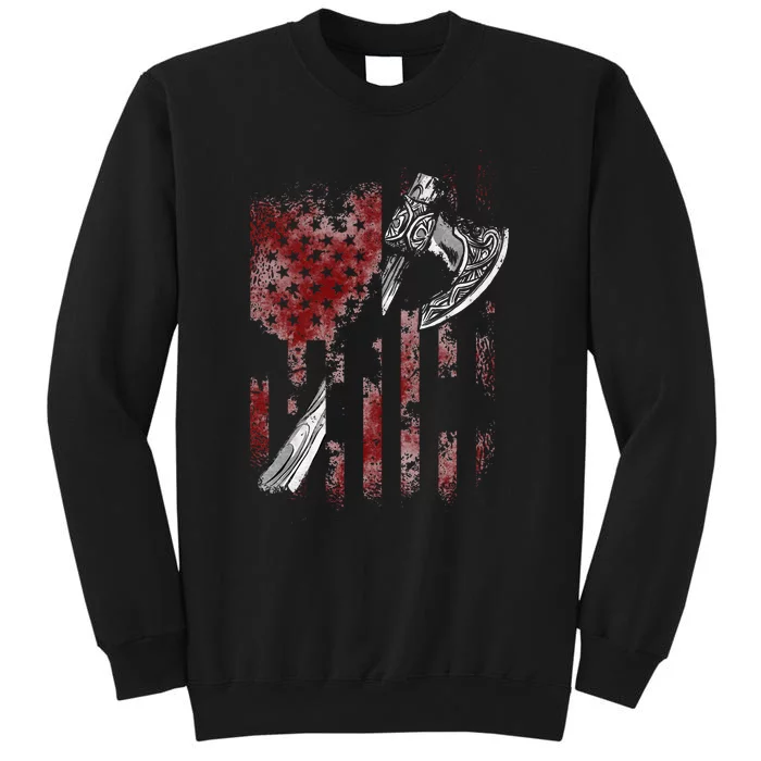 Hatchet Axe Throwing Lumberjack Logger American Flag Sweatshirt