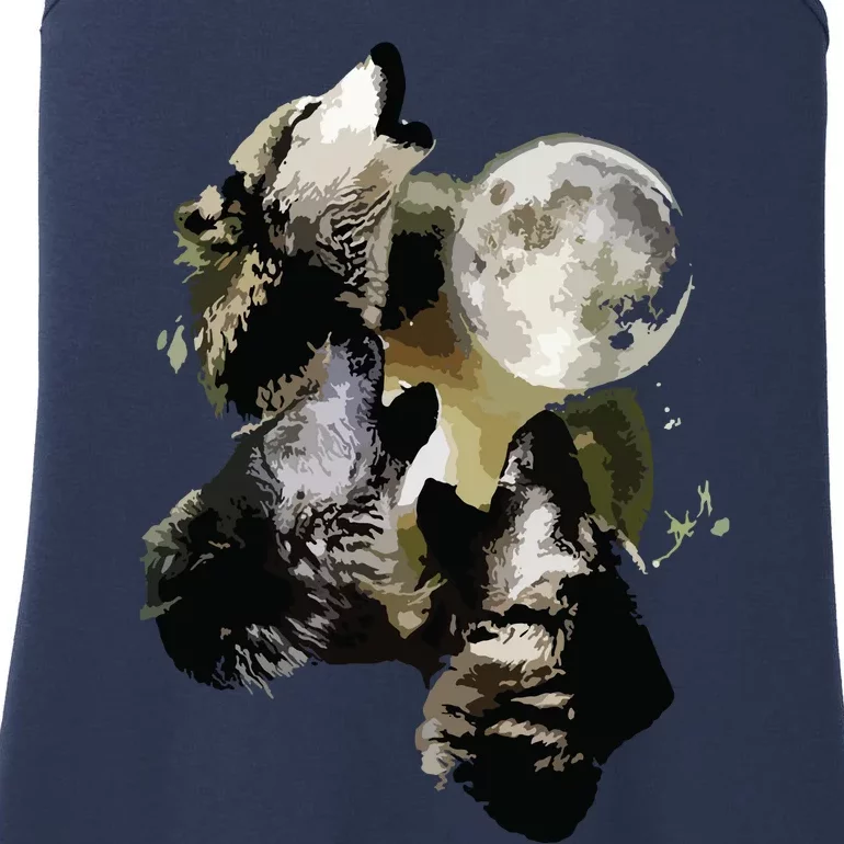 Howling At The Moon Wolves Wolf Animal Ladies Essential Tank