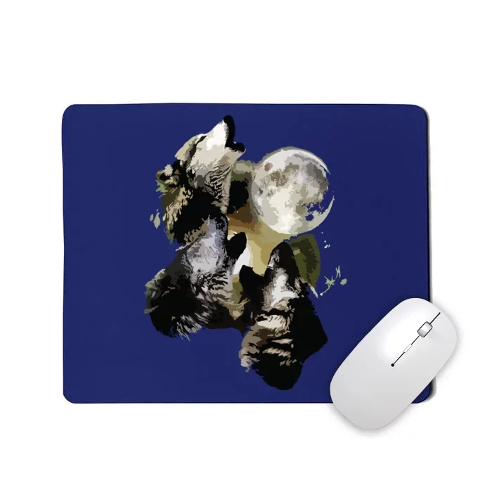 Howling At The Moon Wolves Wolf Animal Mousepad