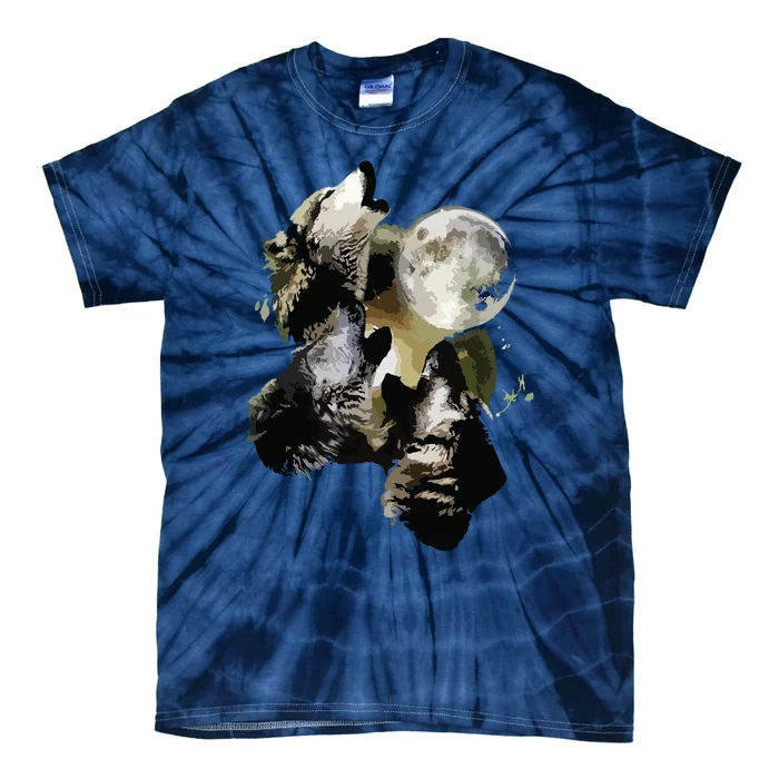 Howling At The Moon Wolves Wolf Animal Tie-Dye T-Shirt