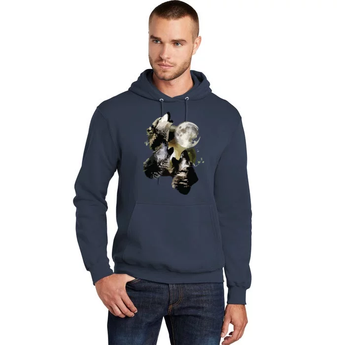 Howling At The Moon Wolves Wolf Animal Tall Hoodie