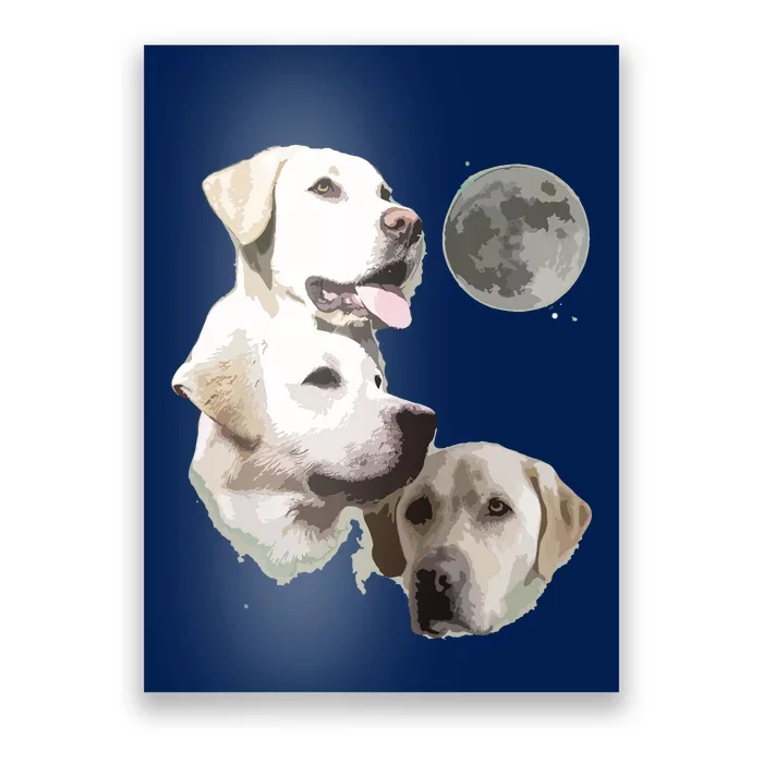 Howling At The Moon Funny Yellow Labrador Retriever Poster