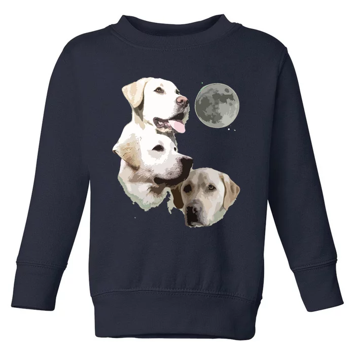 Howling At The Moon Funny Yellow Labrador Retriever Toddler Sweatshirt