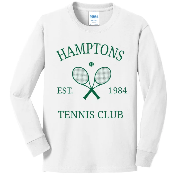 Hamptons Athletics Tennis Club Racquet Prep Vintage Ny Kids Long Sleeve Shirt