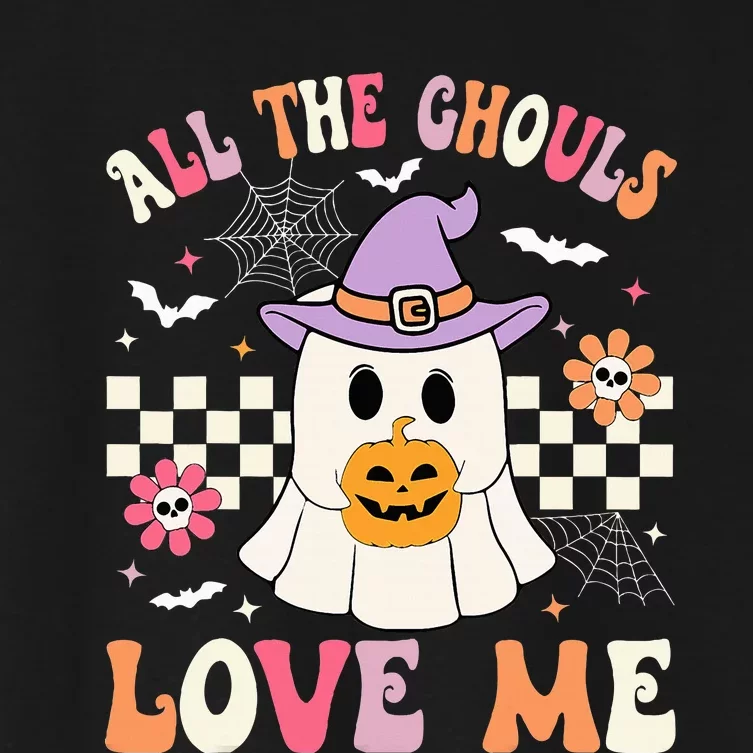 Halloween All The Ghouls Love Me Ghost Halloween Women's Crop Top Tee