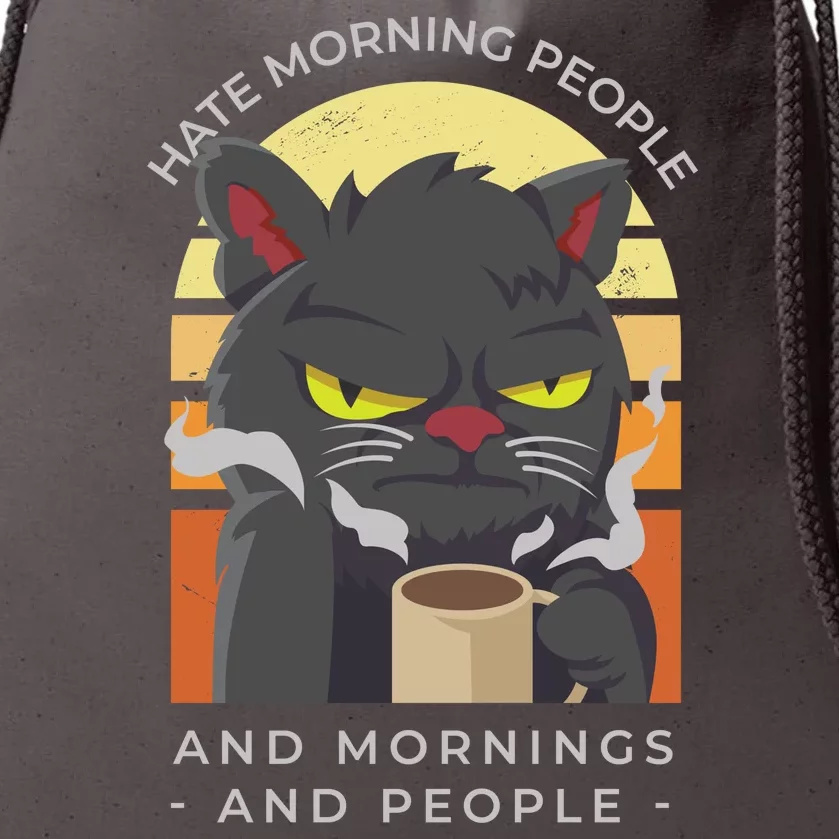 Hate Morning People Cat Funny Drawstring Bag