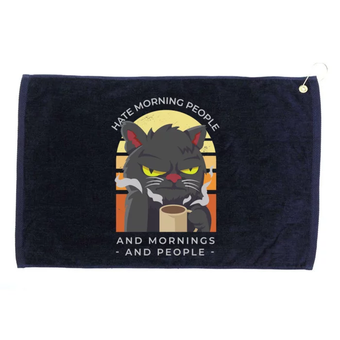 Hate Morning People Cat Funny Grommeted Golf Towel