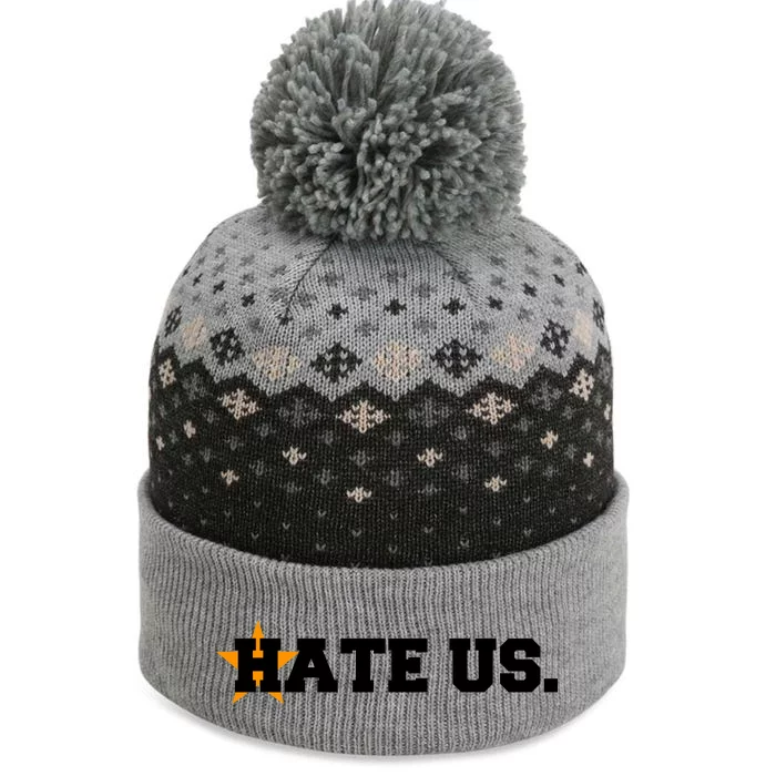 Hate Us Houston Baseball Star The Baniff Cuffed Pom Beanie