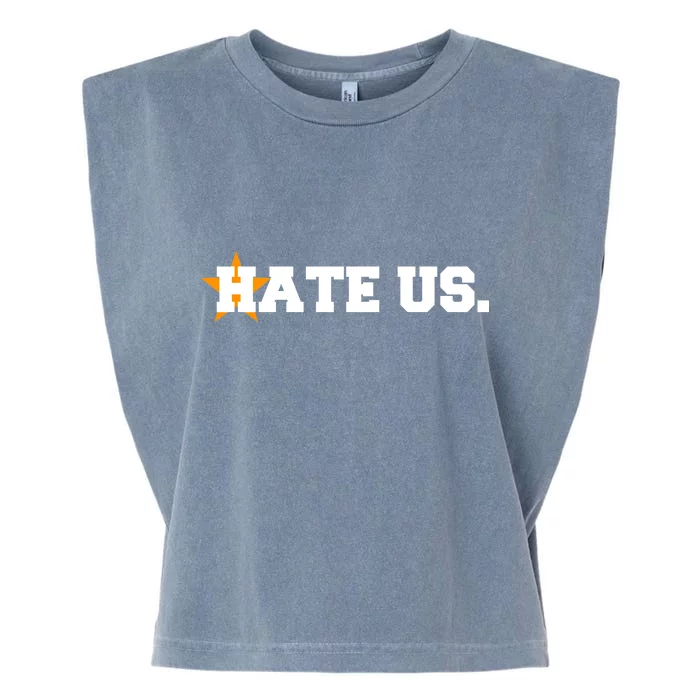 Hate Us Houston Baseball Star Garment-Dyed Women's Muscle Tee