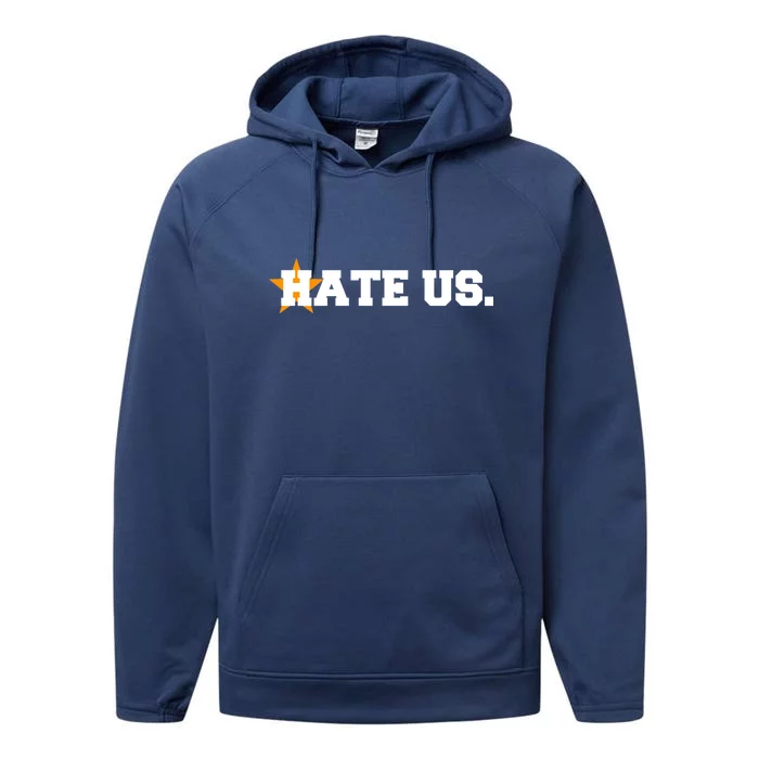 Hate Us Houston Baseball Star Performance Fleece Hoodie