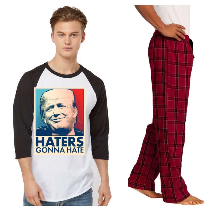 Haters Gonna Hate Poster Pro Trump Raglan Sleeve Pajama Set