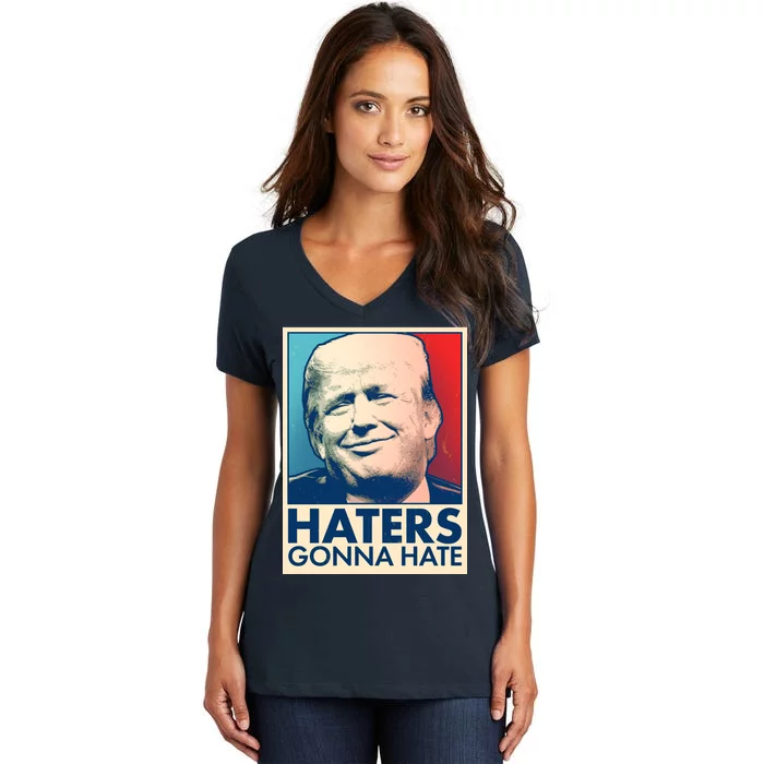 Haters Gonna Hate Poster Pro Trump Women's V-Neck T-Shirt