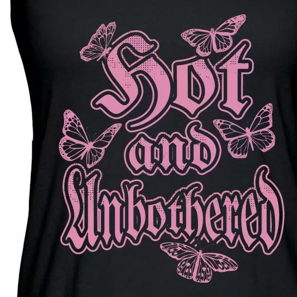 Hot And Unbothered Butterfly Quote Ladies Essential Flowy Tank