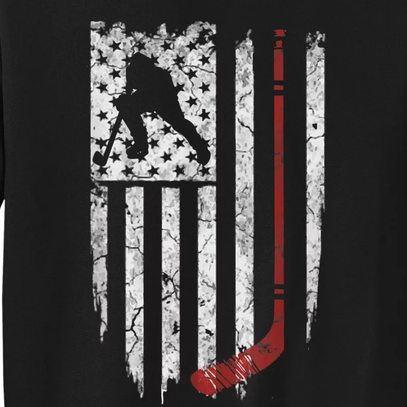 Hockey American USA Flag Tall Sweatshirt