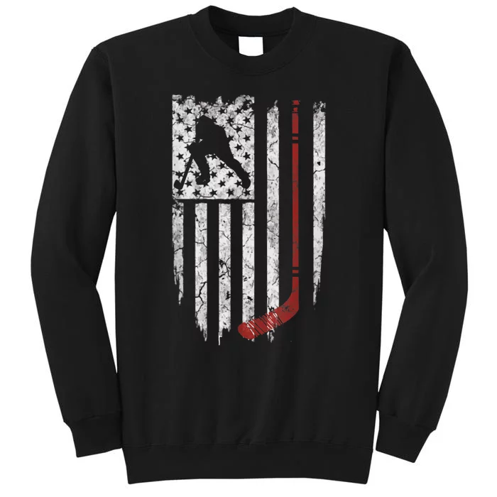 Hockey American USA Flag Tall Sweatshirt