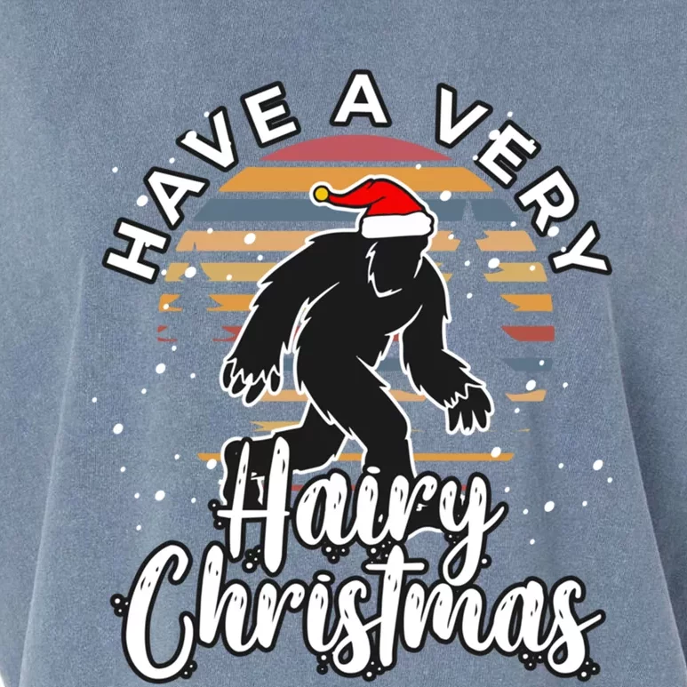 Have A Very Hairy Christmas Bigfoot Sasquatch Funny Gift Garment-Dyed Women's Muscle Tee