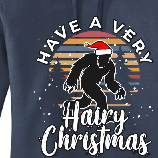 Have A Very Hairy Christmas Bigfoot Sasquatch Funny Gift Women's Pullover Hoodie